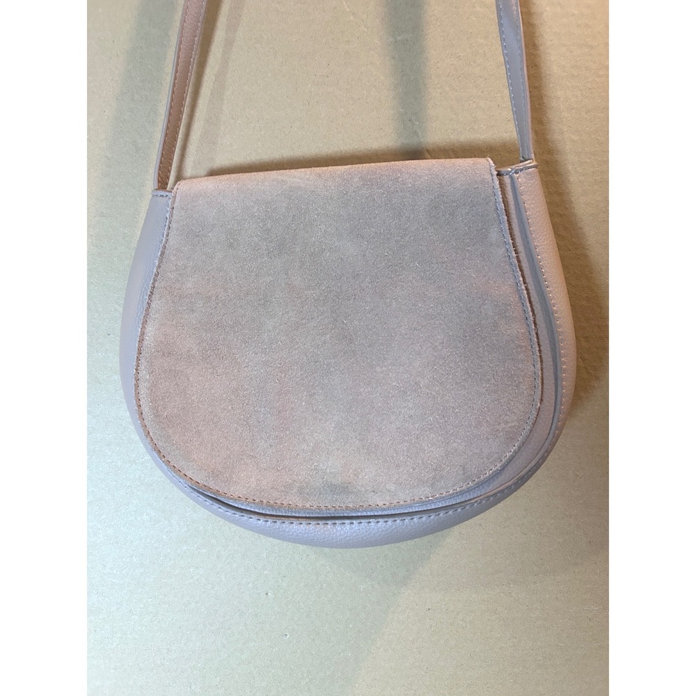 Madison West‎ Crossbody Bag Womens Mauve Taupe Good Suede Saddle Bag Adjustable